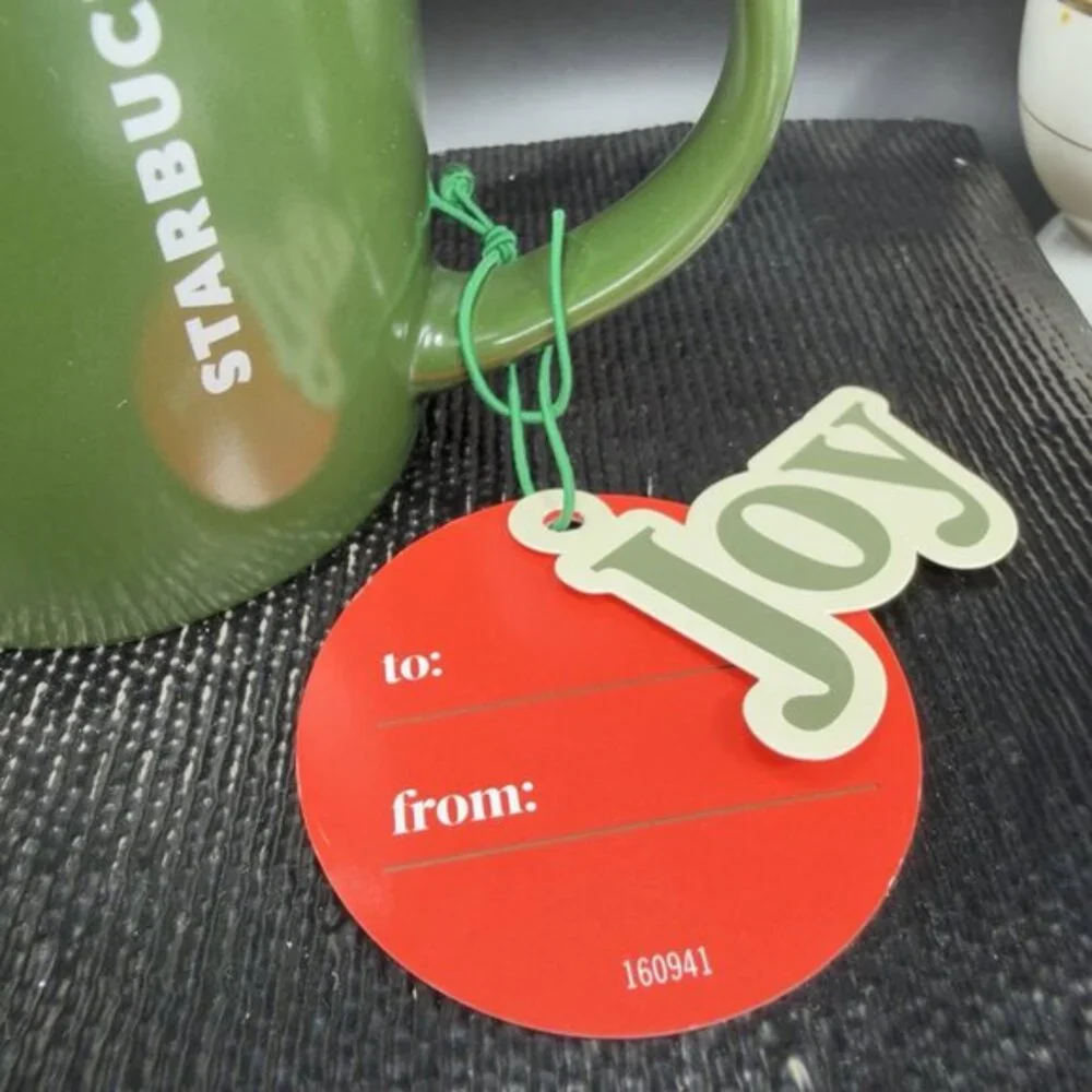 Starbucks Coffee Dark Green Coffee Mug Cup Mermaid Siren With‎ Joy Tags Mug Cup
